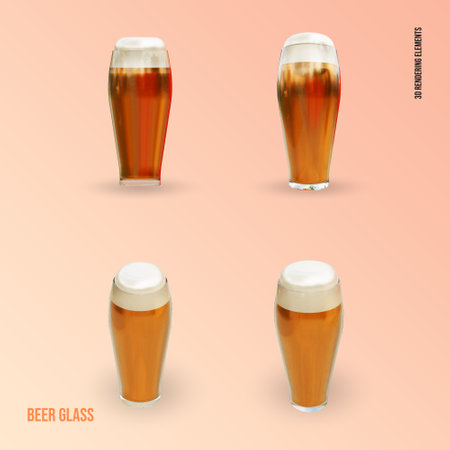 3D rendering elements of Beer Mug,  suitable element for St. Patrick's Day, International Beer Day, or Octoberfestの写真素材