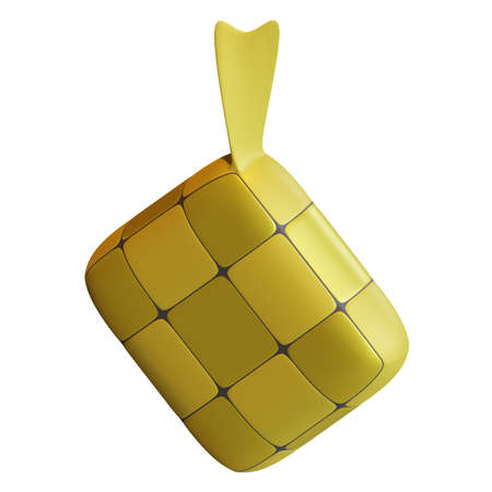 Ketupat 3D Rendering Elements, suitable for Eid Al Fitrの写真素材