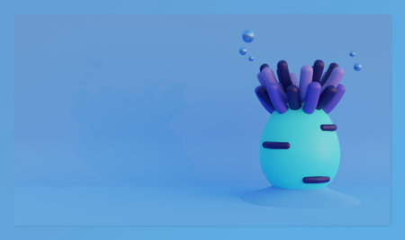 World Oceans Day Landing Page Template With Sea Anemone 3D Rendering Illustration