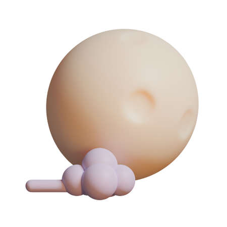 Moon and cloud 3D Rendering Illustration, suitable for mid autumn theme.