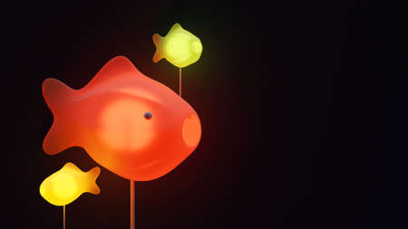 Mid autumn landing page template with carp lantern 3d renderingの写真素材