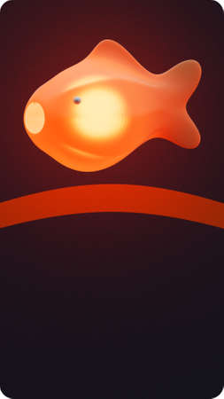 Mid autumn mobile phone user interface template with carp lantern 3d rendering illustrationの写真素材
