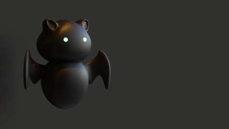 Halloween landing page template with skull 3d rendering illustration