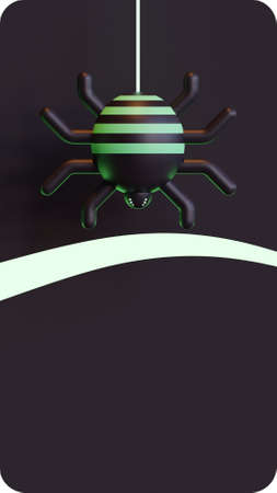Halloween mobile phone user interface template with spider 3d renderingの写真素材