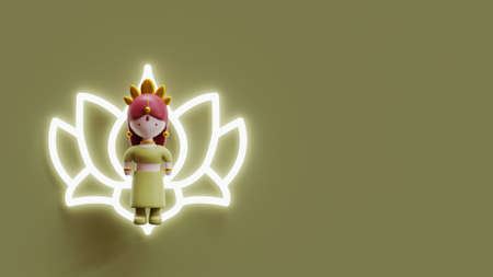 Diwali landing page template with Sita 3D rendering. Sita is one of evil character in Diwali story