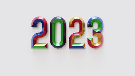 New Year 2023 Typography 3D Render illustration 05