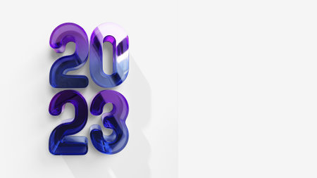 New Year 2023 Copy Space With Typography 3D Render Illustration 03