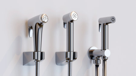 shower spray 3d render illustraition backgroundの写真素材