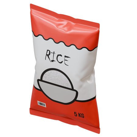 Rice packaging 3d design elementの写真素材