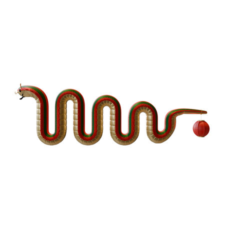 Chinese New Year Of Snake Side View 3D Design Element Illustrationの写真素材