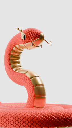 Chinese New Year Of Snake Background 3D Render Illustrration
