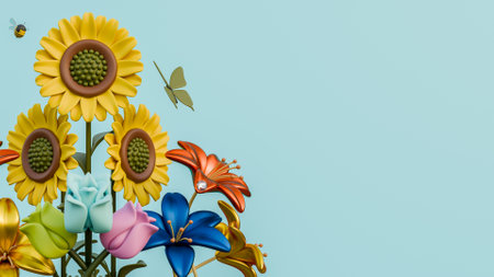 Spring 3D Render Background Illustration