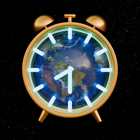 Earth Hour Clock3D Design Backgroundの写真素材