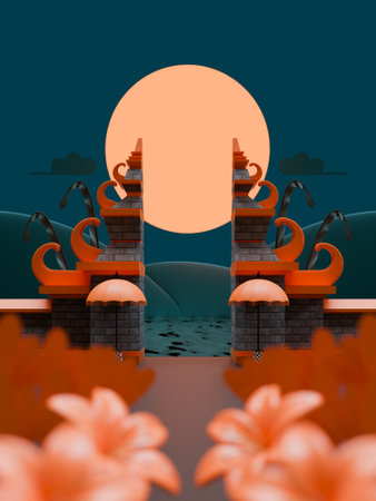 Nyepi, a public holiday in Indonesia, is a day of silence, fasting and meditation for the Balinese. The day following Nyepi is also celebrated as New Year's Dayの写真素材