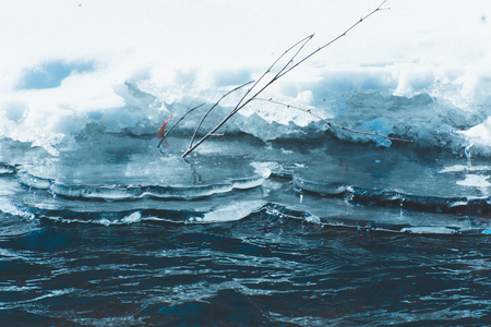 ice on a riverの写真素材