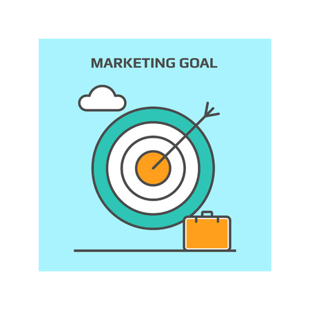 Thin line concept of marketing goal concept vector illustration iconのイラスト素材
