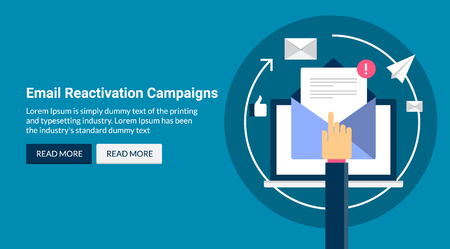 Email reactivation campaign, modern email marketing,flat design vector banner conceptのイラスト素材