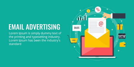 Email Advertising Digital Marketing Direct Mail Campaign Flat