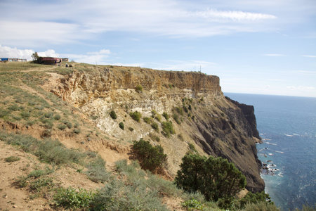 Black Sea, Cape Lermontov, peninsula of Crimea  In autumn 2013の写真素材