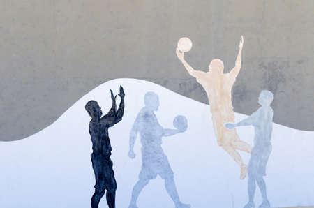 Mural on a school playgroundの写真素材