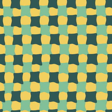 Abstract seamless yellow-green background. Vector print mosaic, squares, tiles. retro bright...