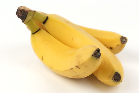 Three ripe bananasの写真素材