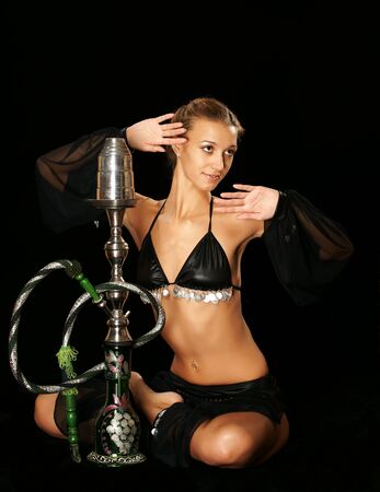 The sexy girl with a hookah