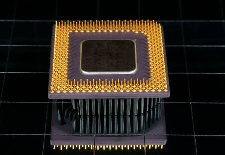 The computer processor, photo with reflexion