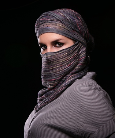 Portrait of the girl in middle eastern clothes.の写真素材