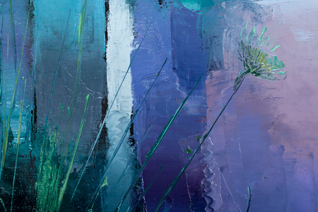 Oil painting still life with  flowers On  Canvas with  texture  in the grayscaleの写真素材