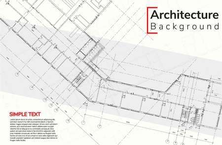 Wireframe of building, Architecture Background 3d illustration. Vector construction graphic idea.のイラスト素材