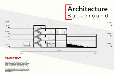 Wireframe of building, Architecture Background 3d illustration. Vector construction graphic idea.