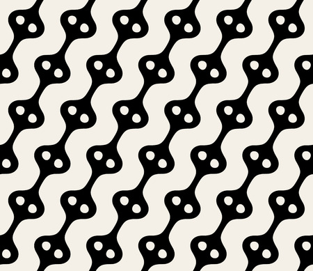 Vector Seamless Black And White Circles In Parallel   Diagonal Lines Pattern Background