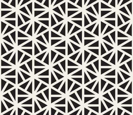 Vector Seamless Black And White Hexagonal Triangles Pattern Abstract Backgroundのイラスト素材