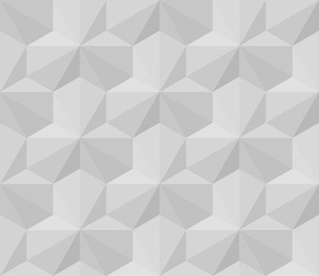 Vector Seamless White  Geometric Triangle Shaded Dimensional Pattern Abstract Backgroundのイラスト素材