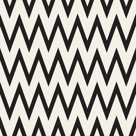 Vector Seamless Black and White ZigZag Horizontal Lines Geometric Pattern. Abstract Geometric Background Designのイラスト素材