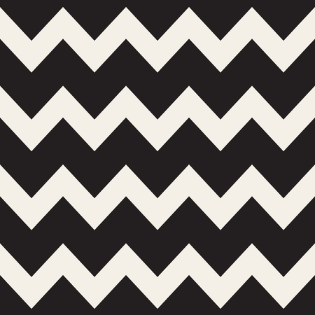Vector Seamless Black and White ZigZag Horizontal Lines Geometric Pattern. Abstract Geometric Designのイラスト素材