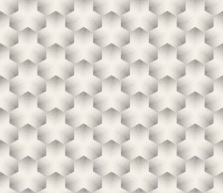 Vector Seamless Black and White Stippling Halftone Gradient Pattern. Abstract Geometric Background Designのイラスト素材