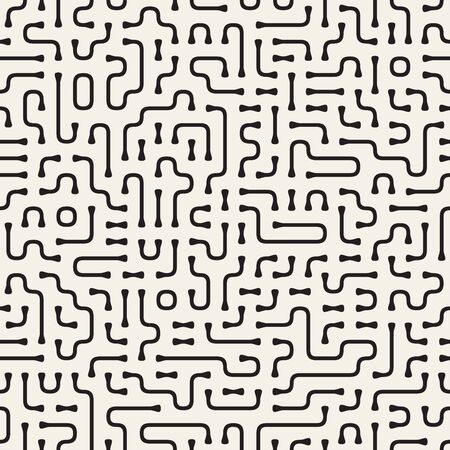 Abstract geometric background design with irregular rounded lines in black and white pattern.のイラスト素材