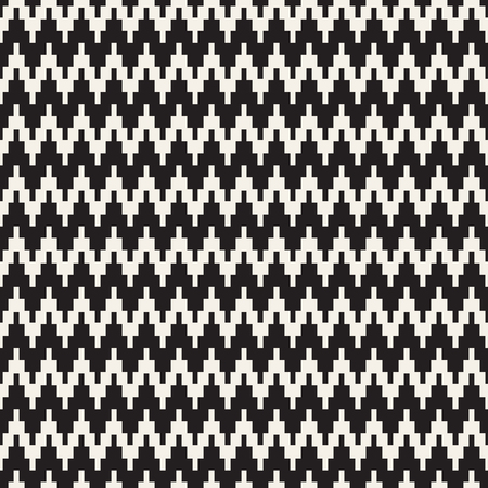Halftone Edgy Lines Mosaic Endless Stylish Texture. Vector Seamless Black and White Pattern