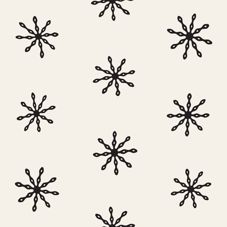 Vector seamless freehand pattern. Abstract background with floral brush strokes. Monochrome hand drawn textureのイラスト素材