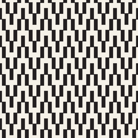 Repeatable geometric grid texture. Vector seamless mesh pattern. Monochrome zigzag lines abstract backgroundのイラスト素材