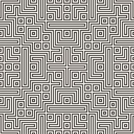 Geometric Ethnic Background with Symmetric Lines Lattice. Vector Abstract Seamless Pattern.のイラスト素材