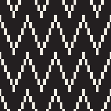 Repeatable geometric grid texture. Vector seamless mesh pattern. Monochrome zigzag edgy lines abstract backgroundのイラスト素材