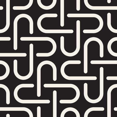 Seamless black and white cross shape lattice pattern. Abstract geometric tiling mosaic. Stylish background designのイラスト素材