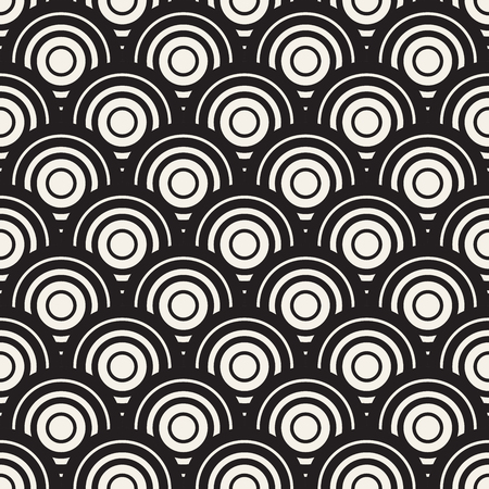 Vector Seamless Rounded Lines Pattern. Abstract Geometric Background Design. Circular Geometric Tiling Stylish Latticeのイラスト素材