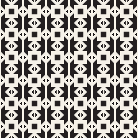 Abstract geometric lines lattice pattern. Seamless vector stylish background. Black and white simple repeating texture.のイラスト素材