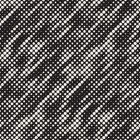 Modern Stylish Halftone Texture. Endless Abstract Background With Random Size Circles. Vector Seamless Mosaic Pattern.のイラスト素材