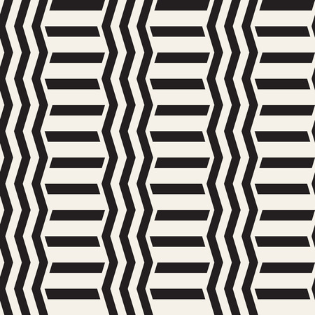 Zigzag line pattern. Abstract stylish geometric . Repeating monochrome latticeのイラスト素材