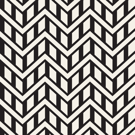 Zigzag line pattern. Abstract stylish geometric . Repeating monochrome latticeのイラスト素材